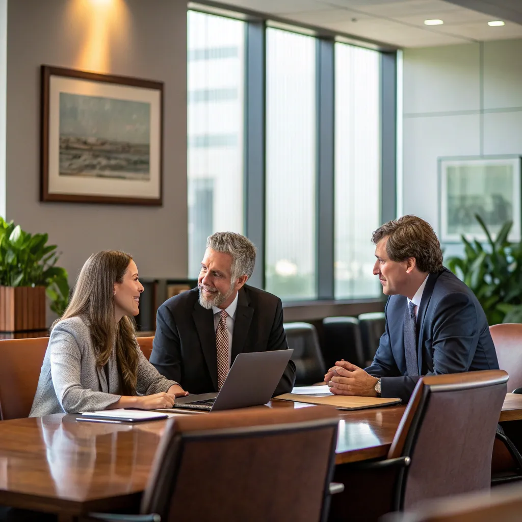 Professional people discussing business at a meeting