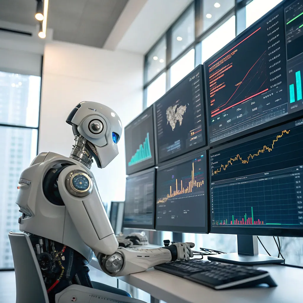 Forex trading robot analyzing market trends